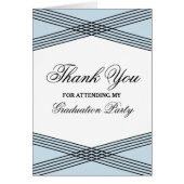 Elegant Deco Blue Graduation Thank You (Front)