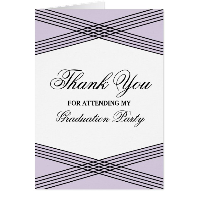 Elegant Deco Purple Graduation Thank You Card
