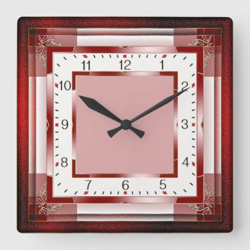 Elegant Deco Square Wall Clock
