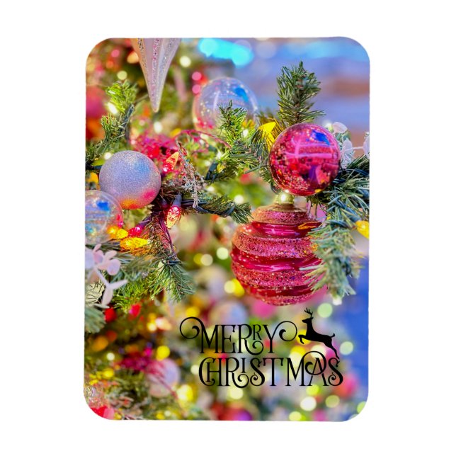 Elegant Decorated Christmas Tree Holiday Magnet (Vertical)