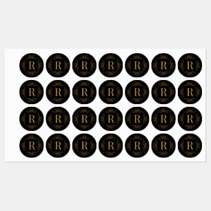 Elegant Decorated Golden SF Monogrammed Kids' Labels