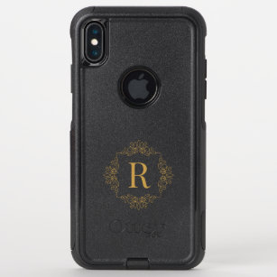 Elegant Decorated Golden SF Monogrammed OtterBox Commuter iPhone XS Max Case