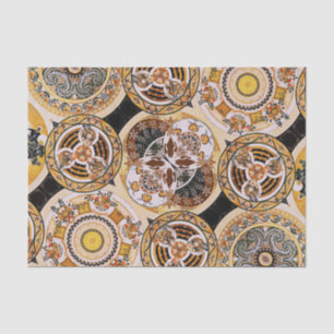 Elegant Decorative Art Nouveau Gold Brown Pattern Tissue Paper