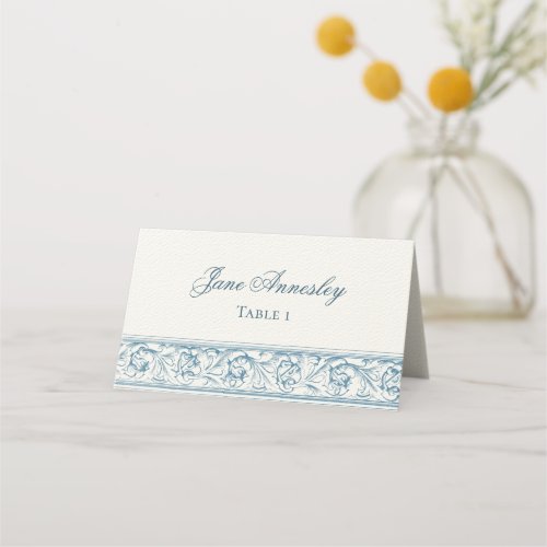 Elegant Decorative Baroque Calligraphy Guest Name Place Card