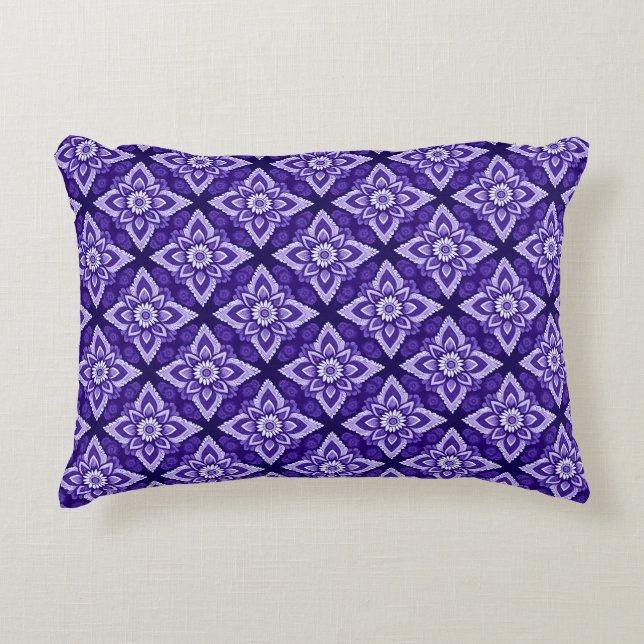 Elegant Decorative Boho Floral Pattern Accent Pillow (Front)