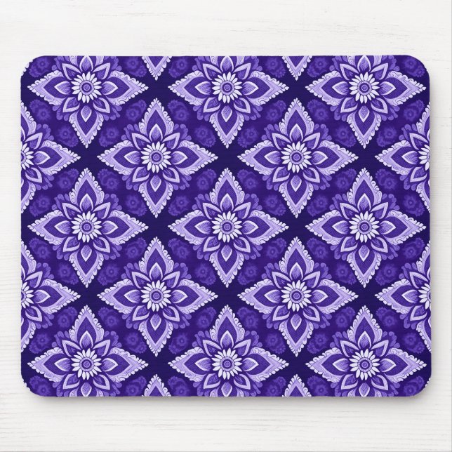 Elegant Decorative Boho Floral Pattern Mouse Pad (Front)
