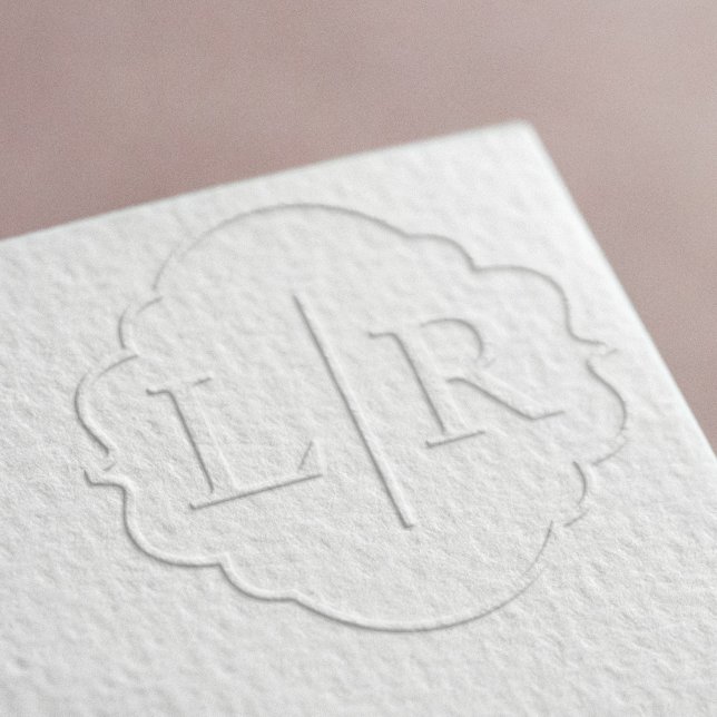 Elegant Decorative Border Two Letter Monogram Embosser (Creator Uploaded)