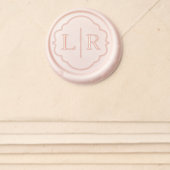 Elegant Decorative Border Two Letter Monogram Wax Seal Sticker (Front)