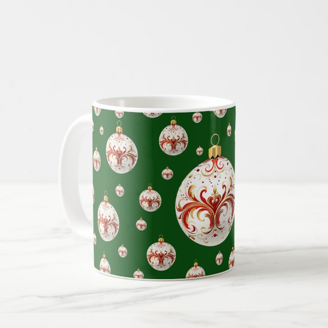 Elegant decorative botanical holiday Christmas Coffee Mug (Front Left)