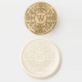 Elegant Decorative Circular Crest & Monogram Wax Seal Stamp (Stamped)