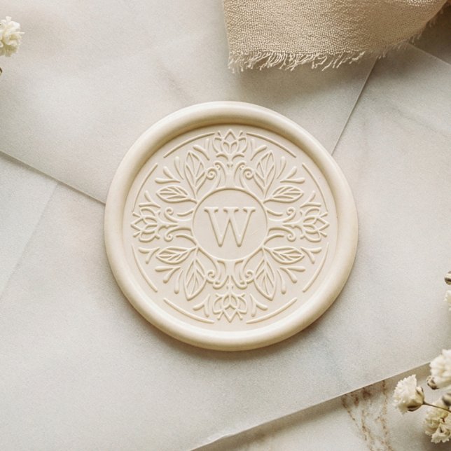 Elegant Decorative Circular Crest & Monogram Wax Seal Sticker (Elegant Decorative Circular Crest & Monogram Wax Seal Sticker)