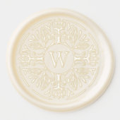 Elegant Decorative Circular Crest & Monogram Wax Seal Sticker (Front)