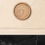 Elegant Decorative Cross Monogram Wedding Date Wax Seal Sticker<br><div class="desc">Monogrammed cross wax seal stickers personalized with your wedding date and your initials flanking a decorative cross. Wedding cross wax seal stickers to bring a personal touch to your invitations with your initials and wedding date. Seal your wedding invitation envelopes with these wax seal stickers for your Christian wedding with...</div>