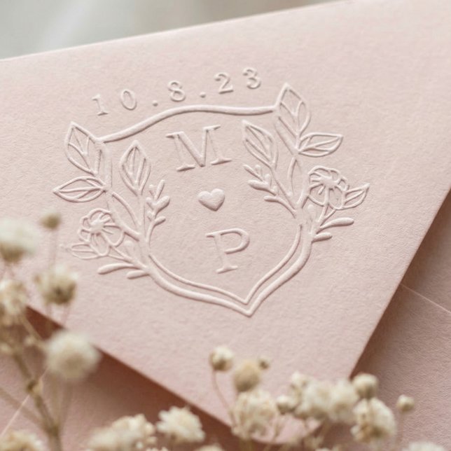 Elegant Decorative Floral and leaves Monogram Embosser (Elegant Decorative Floral and leaves Monogram Embosser)