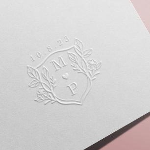 Elegant Decorative Floral and leaves Monogram Embosser
