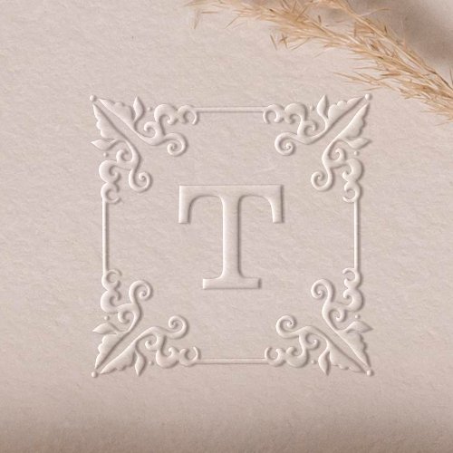 Elegant Decorative Frame  Monogram  Embosser