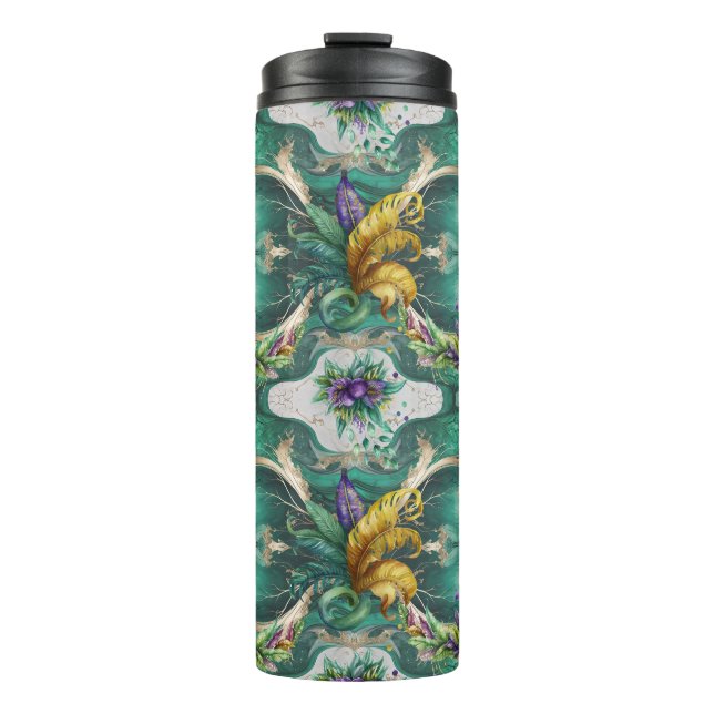 Elegant Decorative Mardi Gras Thermal Tumbler (Front)
