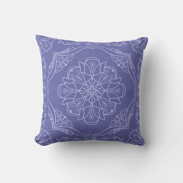 Elegant Decorative Purple Throw Pillow (Front)