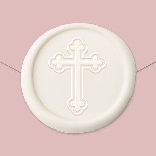 Elegant Decorative Religious Cross Wax Seal Sticker