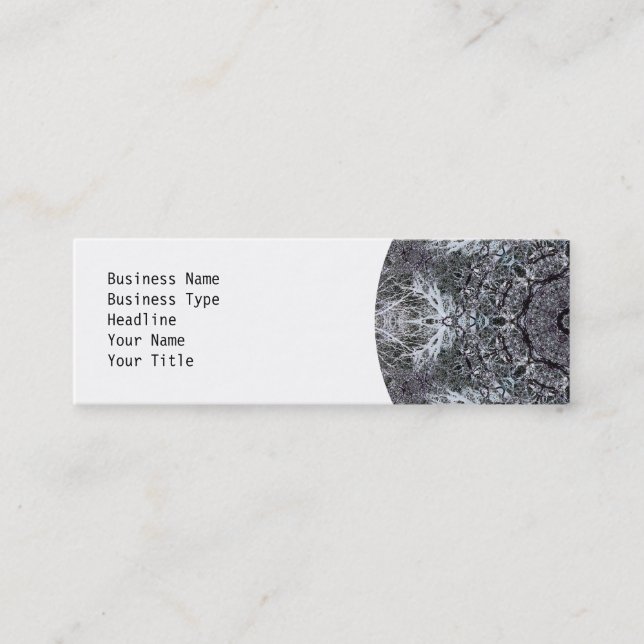 Elegant Decorative Round Pattern. Custom Mini Business Card (Front)