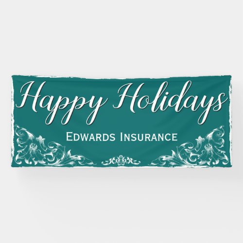 Elegant Decorative White Border Holiday Banner