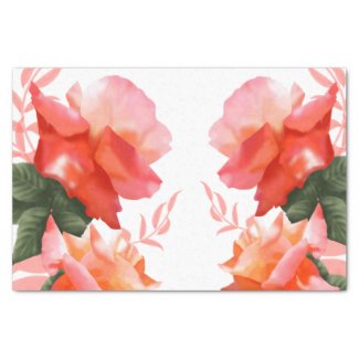 Elegant Decoupage Peach Pink Flower Tissue Paper