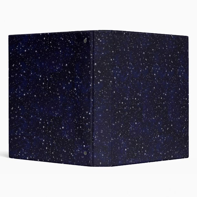 Elegant Deep Black Space Stars Universe Modern 3 Ring Binder (Background)