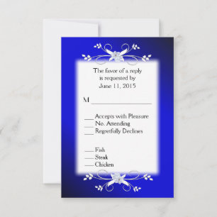 Elegant Deep Blue and Black RSVP with Menu