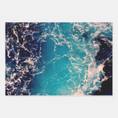 Elegant Deep Blue Ocean Waves Background Wrapping Paper Sheets | Zazzle