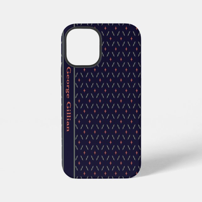 elegant deep blue pattern iphone case (Back)