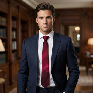 Elegant Deep Burgundy Abstract Wave Neck Tie