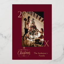 Elegant Deep Burgundy and Rose Gold Christmas