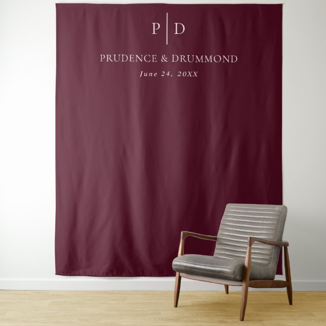 Elegant Deep Burgundy Classic Wedding Backdrop (In Situ)