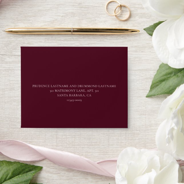 Elegant Deep Burgundy Classic Wedding Envelope (Wedding)
