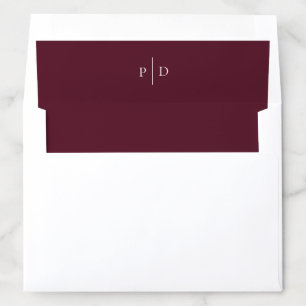 Elegant Deep Burgundy Classic Wedding Envelope Liner