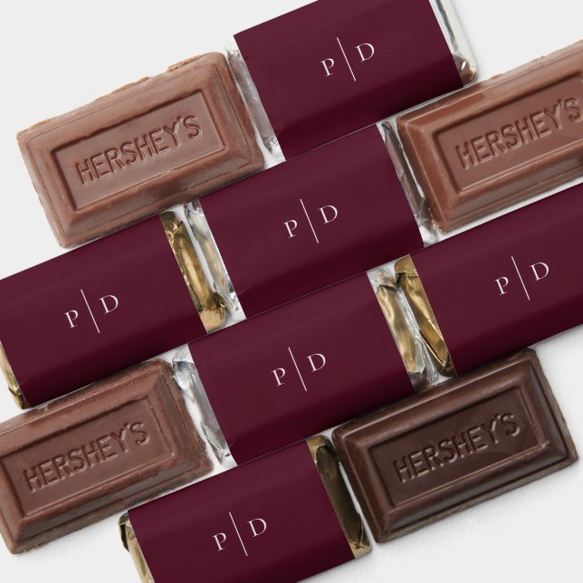 Elegant Deep Burgundy Classic Wedding Hershey's Miniatures (Assorted)