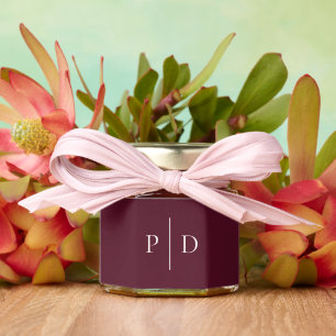 Elegant Deep Burgundy Classic Wedding Honey Jar Favors