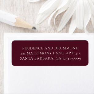 Elegant Deep Burgundy Classic Wedding Label