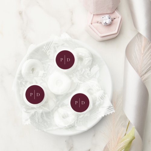 Elegant Deep Burgundy Classic Wedding Life Saver® Mints