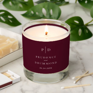 Elegant Deep Burgundy Classic Wedding Scented Candle