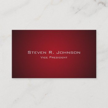 Elegant Deep Crimson Ombre Minimal Business Card by TonesAndTextures at Zazzle
