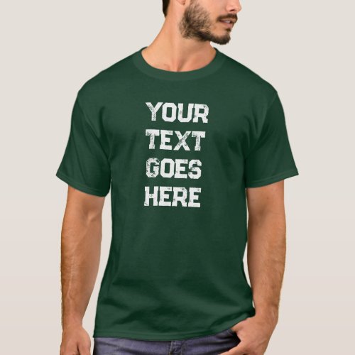 Elegant Deep Forest Green Mens Modern Template T_Shirt