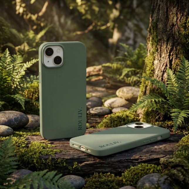 Elegant Deep Forest Green Minimalist ROULIV iPhone Case-Mate iPhone Case (Elegant Deep Forest Green Minimalist ROULIV iPhone Case)