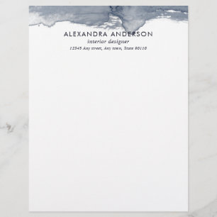 Elegant Deep Gray Watercolor Professional Minimal Letterhead