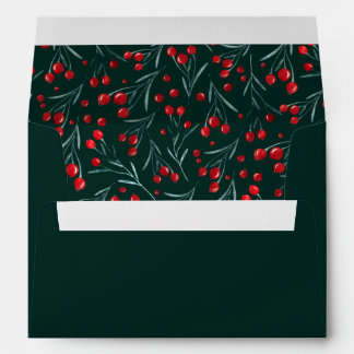 Elegant deep green christmas, luxury envelope