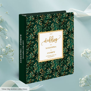Elegant Deep Green Gold Eucalyptus Memory Album 3 Ring Binder