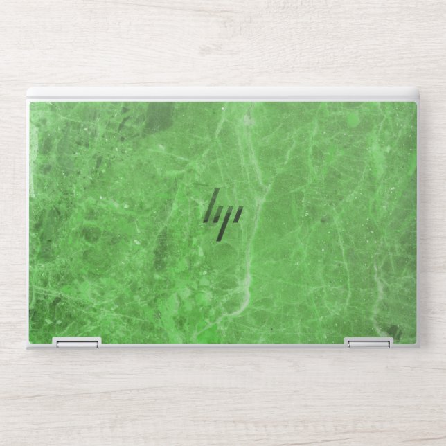Elegant deep green Ombre Marble HP Laptop Skin (Front)