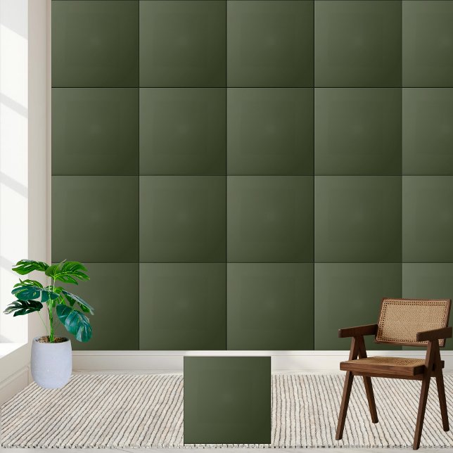 Elegant Deep Olive Green Solid Color Ceramic Tile (Elegant Deep Olive Green Solid Color Ceramic Tile)