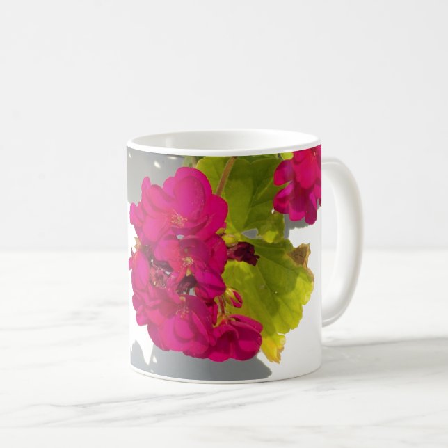 Elegant Deep pink floral Pink Geranium Coffee Mug (Front Right)