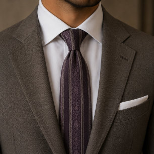 Elegant Deep Plum Vintage Luxury Neck Tie